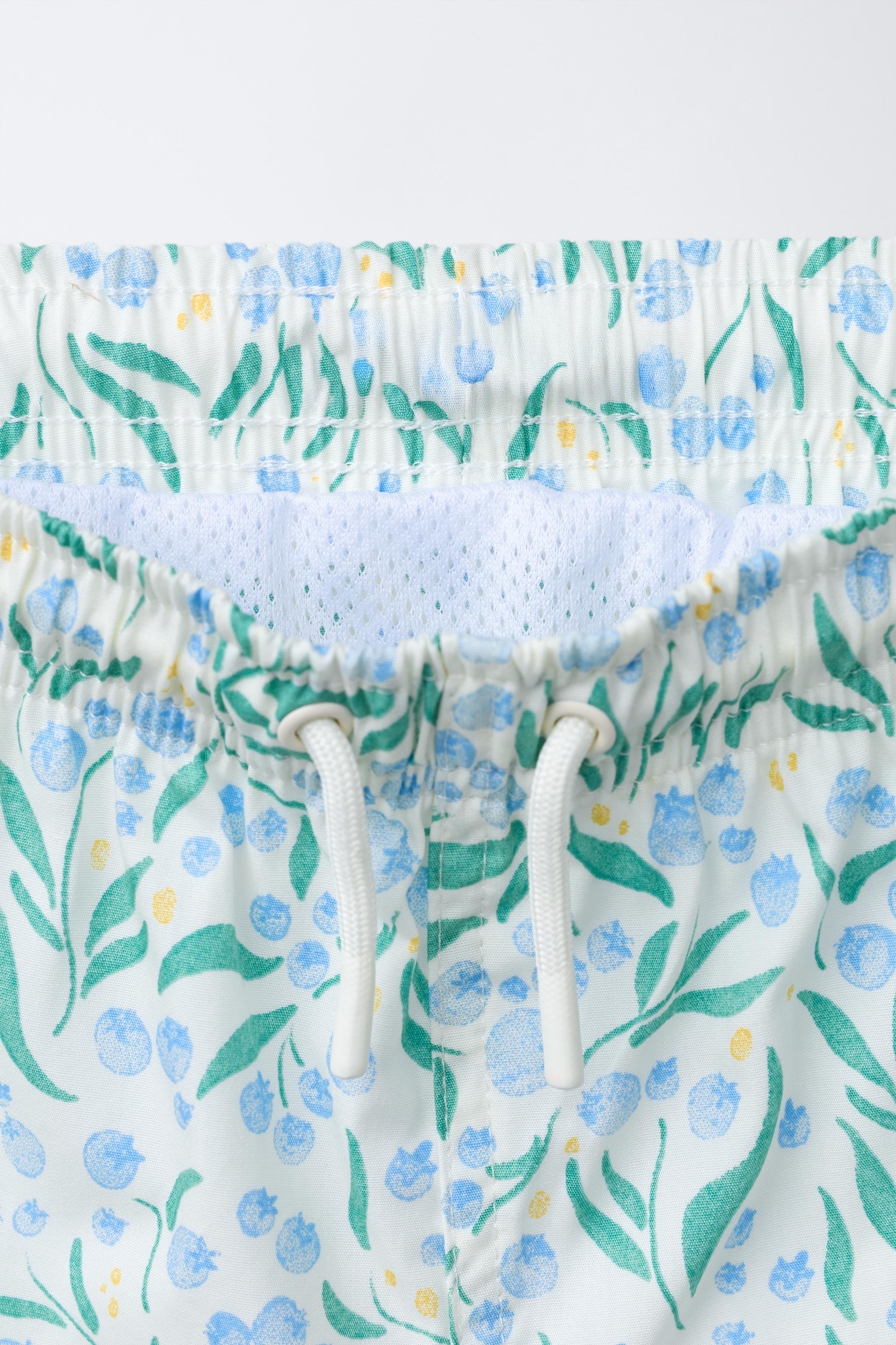 6-14 YEARS/ LEAF PRINT SWIM SHORTS